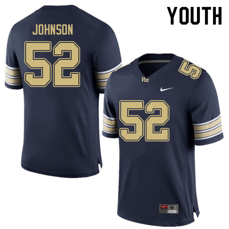 Youth #52 Nahki Johnson Pitt Panthers College Football Jerseys Sale-Navy